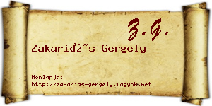 Zakariás Gergely névjegykártya